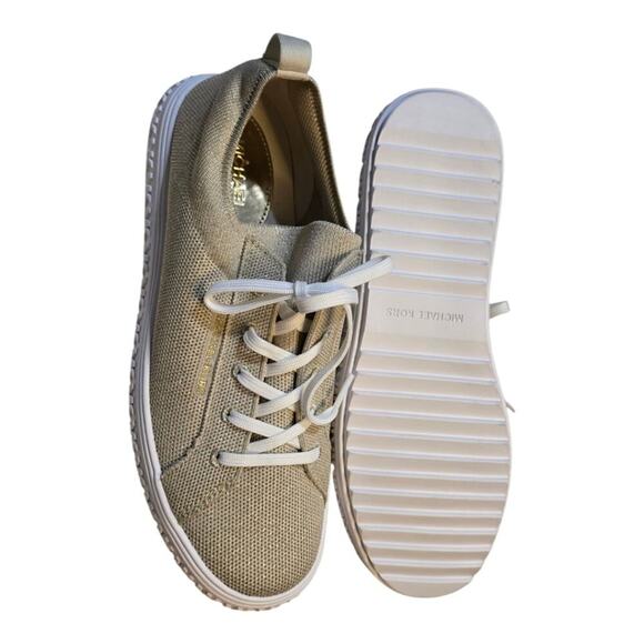 Micheal Kors Grove Metallic Knit Sneaker Pale Gold New‎ Women's Size 10 - Picture 8 of 14